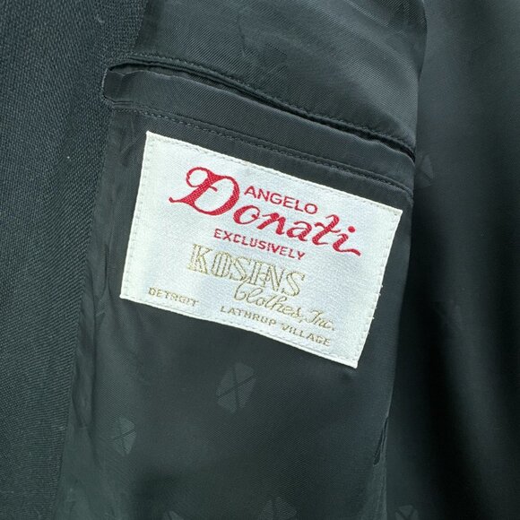 Angelo Donati Blazer Mens XL 40 Black Gold Enamel Buttons Wool Blend 2 Button - Picture 14 of 16